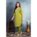 Picture of Resplendent Rayon & Silk Yellow Green Kurtis And Tunic