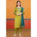 Picture of Resplendent Rayon & Silk Yellow Green Kurtis And Tunic