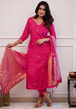 Picture of Comely Chiffon Crimson Kurtas