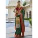 Picture of Stunning Silk Dark Green Saree