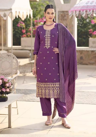 Picture of Shapely Silk Brown Readymade Salwar Kameez