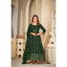 Picture of Georgette Dark Olive Green Anarkali Salwar Kameez