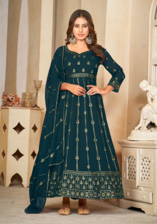 Picture of Georgette Midnight Blue Anarkali Salwar Kameez