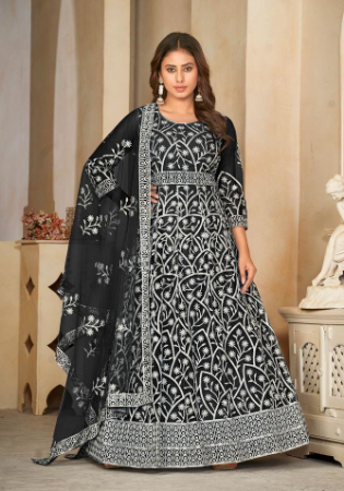 Picture of Admirable Net Black Anarkali Salwar Kameez