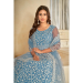 Picture of Excellent Net Steel Blue Anarkali Salwar Kameez