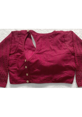 Picture of Gorgeous Cotton Maroon Designer Blouse