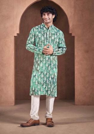 Picture of Beauteous Chiffon & Silk Sea Green Kurtas