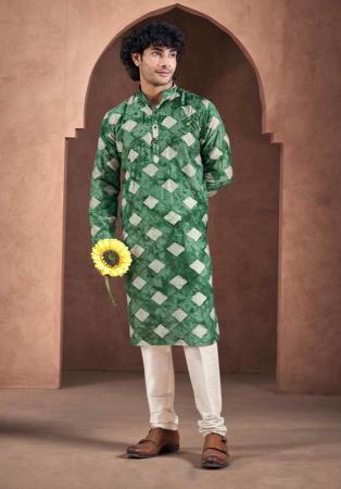 Picture of Excellent Chiffon & Silk Sea Green Kurtas