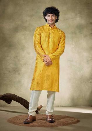 Picture of Delightful Chiffon Golden Rod Kurtas