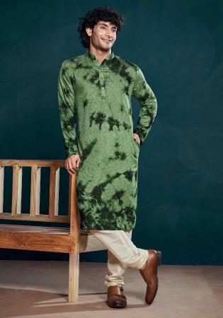 Picture of Well Formed Silk Dark Sea Green Kurtas