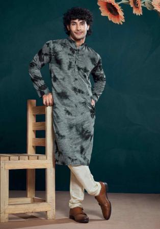 Picture of Excellent Silk Slate Grey Kurtas