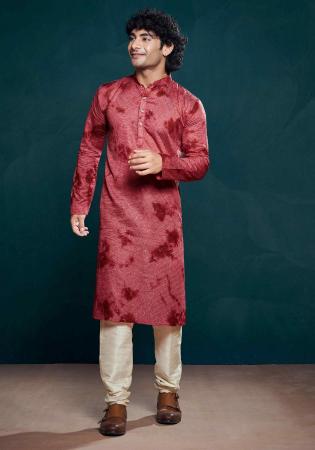 Picture of Good Looking Silk Maroon Kurtas