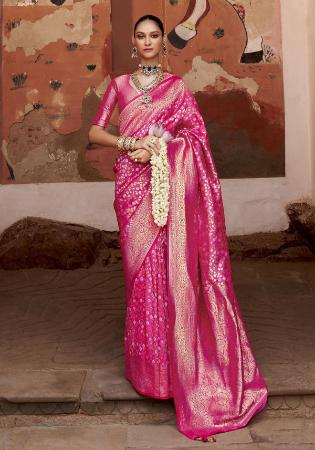 Picture of Graceful Silk Hot Pink Saree