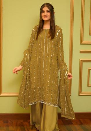 Picture of Magnificent Georgette Sea Green Readymade Salwar Kameez