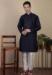 Picture of Good Looking Silk Navy Blue Kurtas