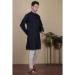 Picture of Good Looking Silk Navy Blue Kurtas