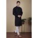 Picture of Amazing Cotton & Silk Navy Blue Kurtas