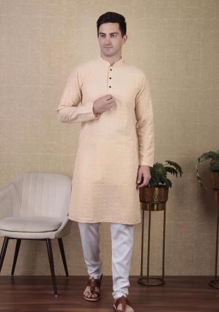 Picture of Sightly Cotton & Silk Burly Wood Kurtas