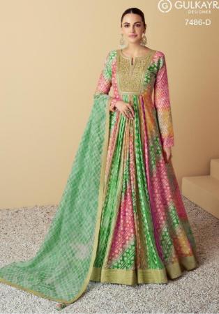 Picture of Delightful Organza Brown Anarkali Salwar Kameez