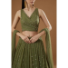 Picture of Amazing Georgette Dark Olive Green Lehenga Choli