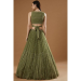 Picture of Amazing Georgette Dark Olive Green Lehenga Choli