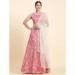 Picture of Lovely Georgette Dark Salmon Lehenga Choli