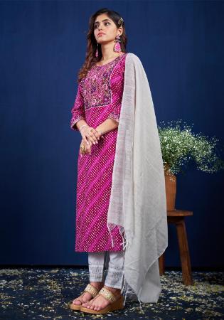 Picture of Rayon Medium Violet Red Readymade Salwar Kameez