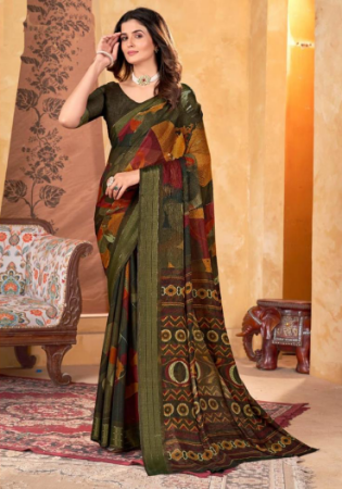 Picture of Pleasing Chiffon Maroon Saree