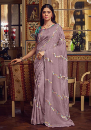 Picture of Magnificent Chiffon Rosy Brown Saree