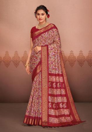 Picture of Excellent Silk Fire Brick Saree