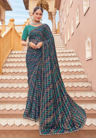 Picture of Resplendent Georgette Slate Grey Saree