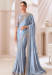 Picture of Ravishing Chiffon & Satin Light Slate Grey Saree