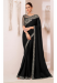 Picture of Delightful Chiffon & Georgette Black Saree