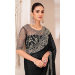 Picture of Delightful Chiffon & Georgette Black Saree