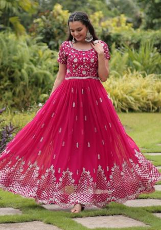 Picture of Bewitching Georgette Light Pink Readymade Gown