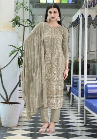 Picture of Statuesque Georgette Grey Readymade Salwar Kameez