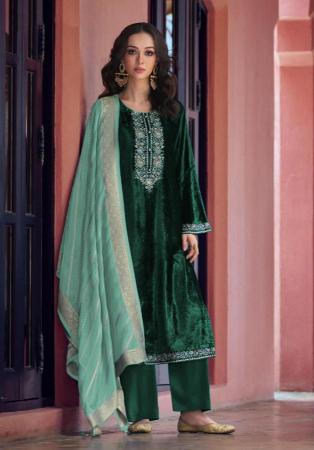 Picture of Radiant Chiffon Sea Green Straight Cut Salwar Kameez