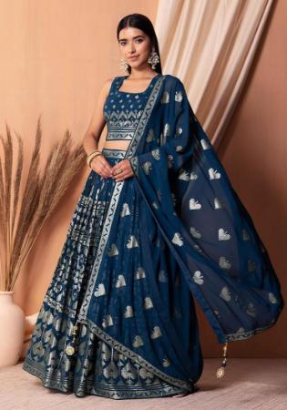 Picture of Resplendent Georgette Midnight Blue Lehenga Choli