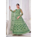 Picture of Taking Net Dark Sea Green Anarkali Salwar Kameez