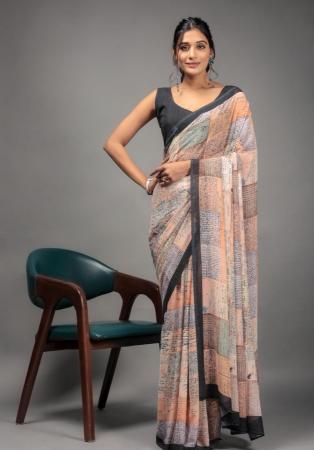 Picture of Alluring Georgette Dark Grey Saree