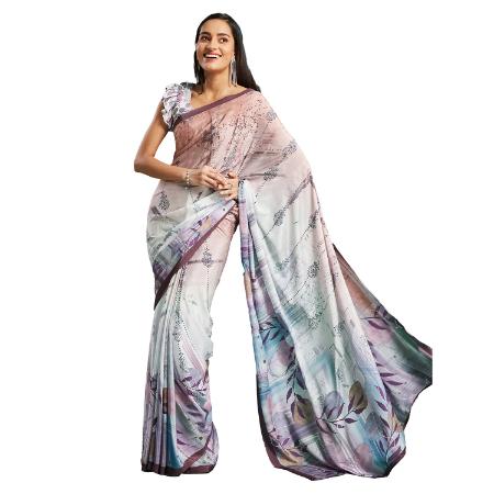 Picture of Resplendent Crepe & Silk Off White Saree