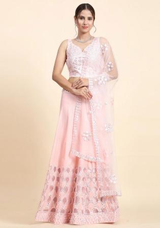 Picture of Statuesque Georgette & Silk Misty Rose Lehenga Choli