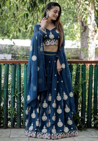 Picture of Amazing Georgette Midnight Blue Lehenga Choli