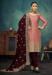 Picture of Beauteous Silk Indian Red Straight Cut Salwar Kameez