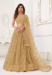 Picture of Beautiful Net Dark Khaki Lehenga Choli