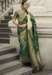 Picture of Lovely Silk Dark Olive Green Saree