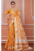 Picture of Magnificent Net & Silk Golden Rod Saree