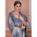 Picture of Fascinating Net & Silk Light Slate Grey Saree