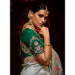 Picture of Good Looking Silk Silver Saree