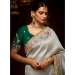 Picture of Good Looking Silk Silver Saree